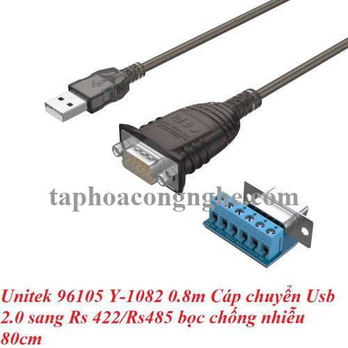 Unitek 96105 Y-1082 1.5M Cáp chuyển Usb 2.0 sang Rs 422/Rs485 bọc chống nhiễu 30096105